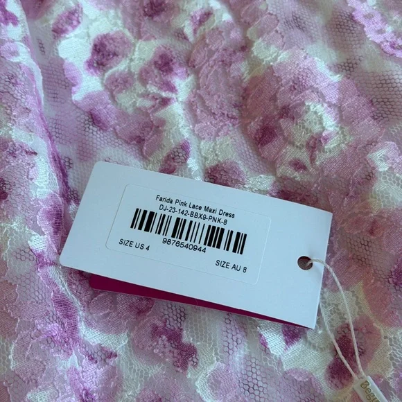 NWT Beginning Boutique Farida Pink Lace Maxi Dress - Picture 15 of 15